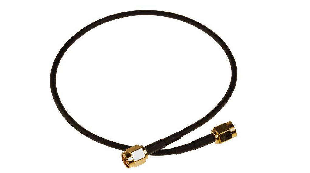 Konfektioniertes HF-Kabel, SMA Männlich Gerade - SMA Männlich Gerade, 320mm, Schwarz